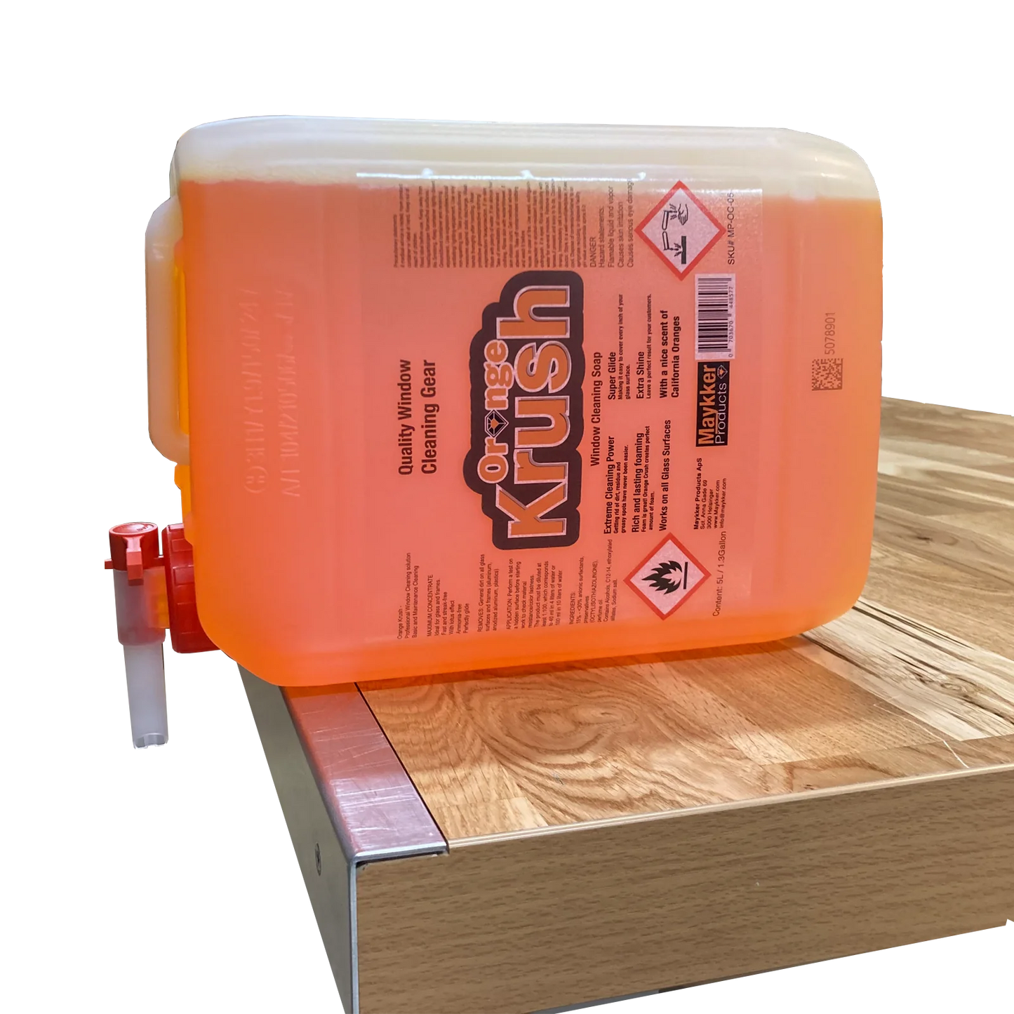 MAYKKER OrangeKrush professionell Fönstersåpa 5l med kran