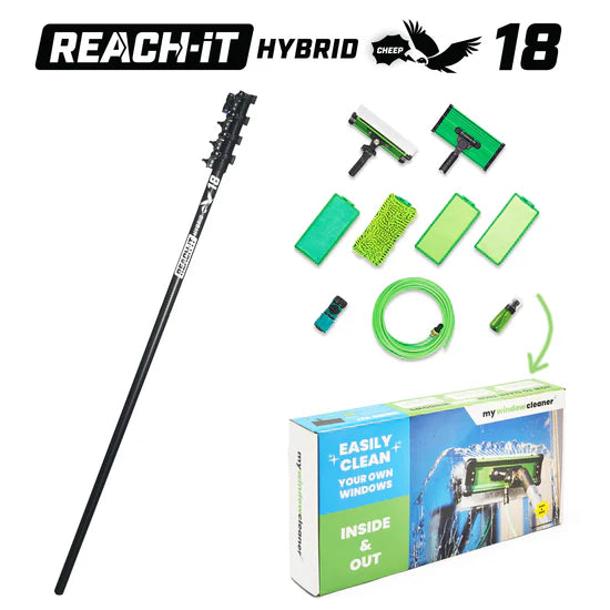 REACH-IT HYBRID teleskopstång med valfritt kit för rengöring av fönster