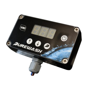 Flödesregulator för rentvattensystem. Elektronisk styrenhet för rentvattensystem.