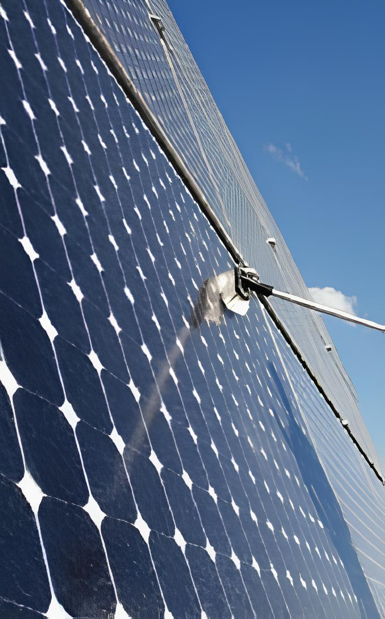 Solcell set for tvätt av sollceller med ultrarent vatten