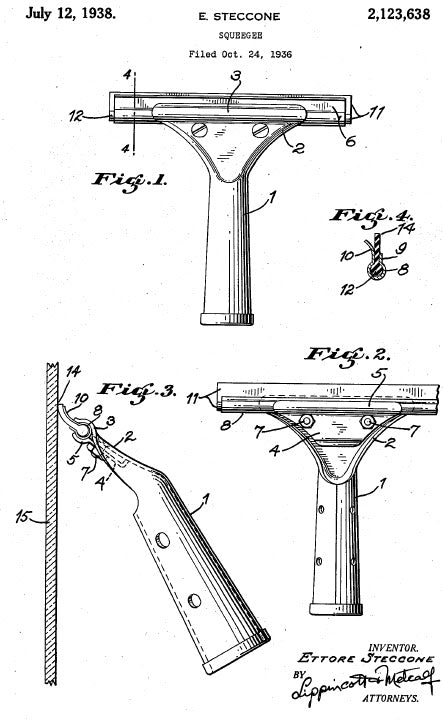 Fönsterskrapa Ettore ORGINALET 1936 mässing skviss fönsterputsning Fönsterputsredskap