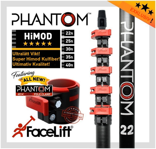 eksklusiv vattenförande teleskopskaft Facelift Phantom Hi-Mod Kulfiber