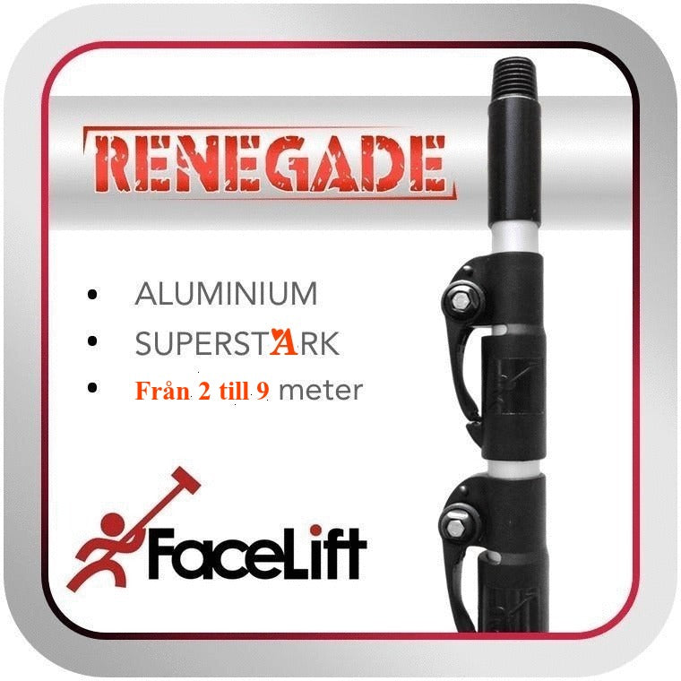 Teleskopskaft 4,8m ALUMINIUM Vattenmatade - Facelift RENEGADE Mini