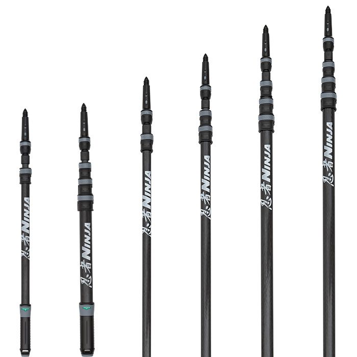 Ninja lättvikt teleskopstång i kolfiber.