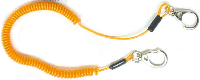 Orange spiral säkerhetslina med Kevlar och säkerhet krok